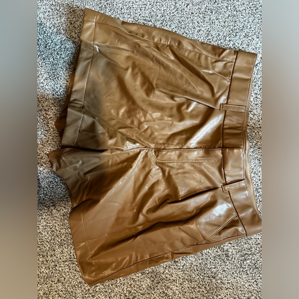 Abercrombie vegan leather shorts